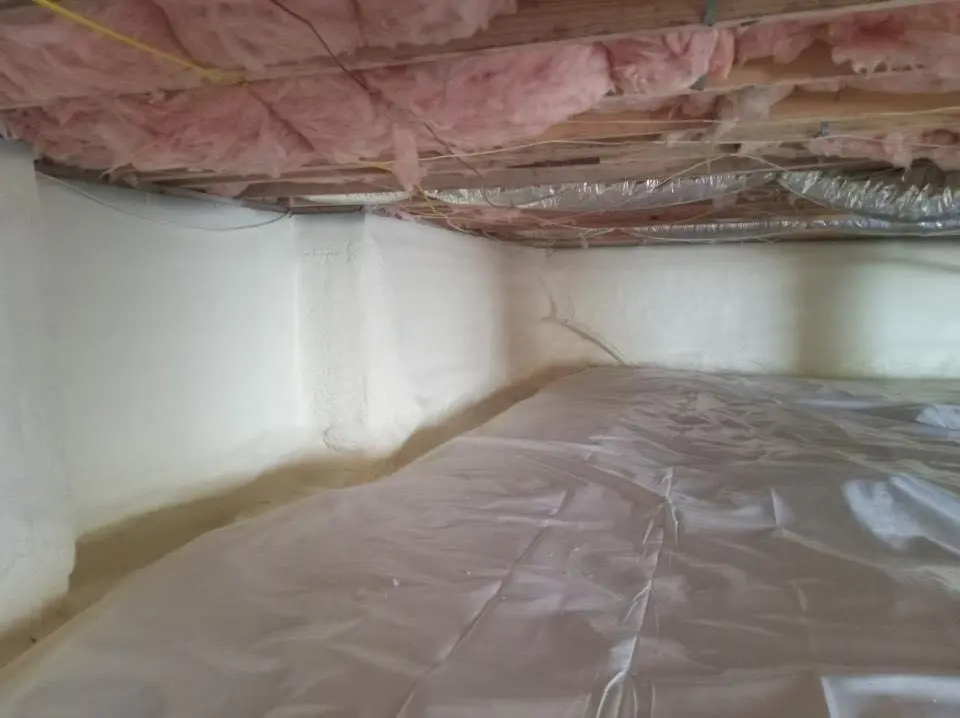 Crawl space encapsulation with closed-cell spray foam for Roof Waterproofing in Beacon